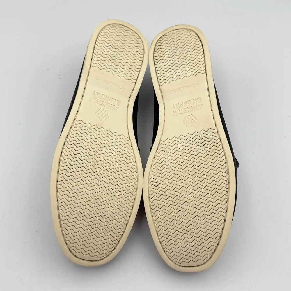 Johnston‎ & Murphy Mens Navy Blue Zeke Leather Boat Shoes Moc Toe Loafers 6M